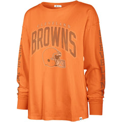47 brand Cleveland Browns '47 Women's Tom Cat Lightweight Long Sleeve T-Shirt Orange