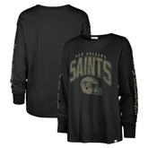 47 brand New Orleans Saints '47 Women's Tom Cat Lightweight Long Sleeve T-Shirt Black