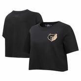 Memphis Grizzlies Pro Standard Women's Holiday Glam Boxy T-Shirt Black
