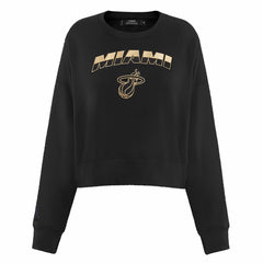 Miami Heat Pro Standard Women's Glam Cropped Pullover Sweatshirt - Black