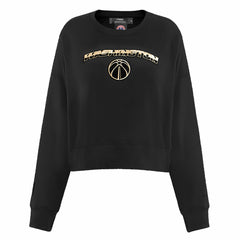 Washington Wizards Pro Standard Women's Glam Cropped Pullover Sweatshirt - Black