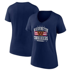 Fanatics Washington Commanders Women's Americana V-Neck T-Shirt Navy