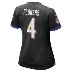 Nike Zay Flowers Baltimore Ravens Women's Alternate Game Jersey Black