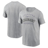 Colorado Rockies Nike Home Team Athletic Arch T-Shirt - Heather Gray - Nike on Sale