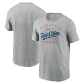 Minnesota Twins Nike Home Team Athletic Arch T-Shirt - Heather Gray - Nike Sale