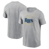 Tampa Bay Rays Nike Home Team Athletic Arch T-Shirt - Heather Gray - Nike Lifestyle