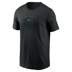 Miami Marlins Nike Large Logo Back Stack T-Shirt - Black - Nike Discount