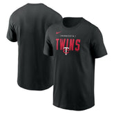 Minnesota Twins Nike Home Team Bracket Stack T-Shirt - Black - Nike Lifestyle