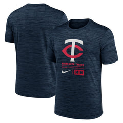 Minnesota Twins Nike Large Logo Velocity T-Shirt - Navy - Nike on Sale