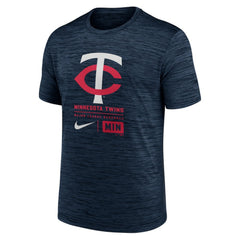 Minnesota Twins Nike Large Logo Velocity T-Shirt - Navy - Nike on Sale