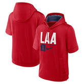 Los Angeles Angels Nike Tri Code Lockup Short Sleeve Pullover Hoodie - Red - Nike Online