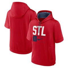 St. Louis Cardinals Nike Tri Code Lockup Short Sleeve Pullover Hoodie - Red - Nike on Sale