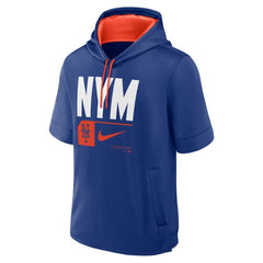 New York Mets Nike Tri Code Lockup Short Sleeve Pullover Hoodie - Royal - Nike Lifestyle