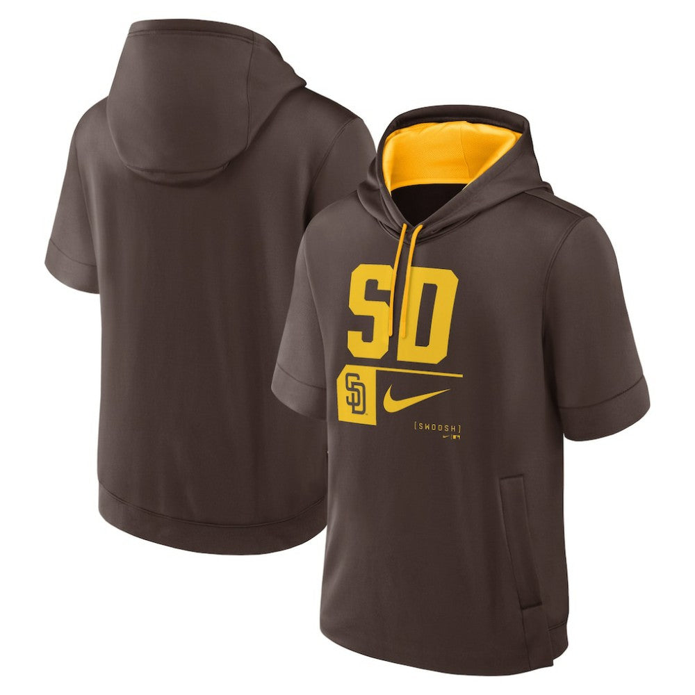 San Diego Padres Nike Tri Code Lockup Short Sleeve Pullover Hoodie - Brown - Nike Online