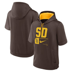 San Diego Padres Nike Tri Code Lockup Short Sleeve Pullover Hoodie - Brown - Nike Online