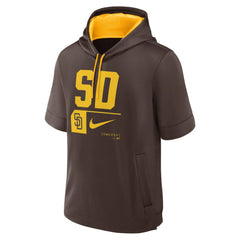 San Diego Padres Nike Tri Code Lockup Short Sleeve Pullover Hoodie - Brown - Nike Online
