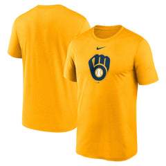 Milwaukee Brewers Nike Legend Fuse Large Logo Dri-FIT T-Shirt - Gold - Nike Online