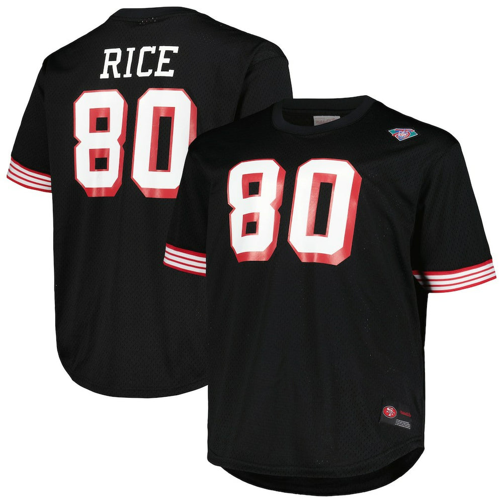 Mitchell & Ness Jerry Rice San Francisco 49ers Big & Tall Mesh Player Name & Number Top Black