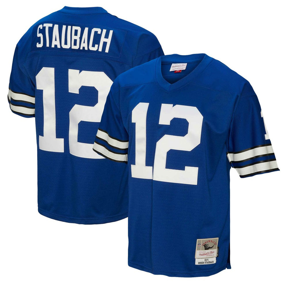 Mitchell & Ness Roger Staubach Dallas Cowboys Big & Tall 1971 Legacy Retired Player Jersey Navy