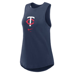 Minnesota Twins Nike Women's Legacy Icon High Neck Dri-FIT Tank Top - Navy - Nike on Sale