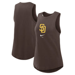 San Diego Padres Nike Women's Legacy Icon High Neck Dri-FIT Tank Top - Brown - Nike Discount