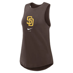 San Diego Padres Nike Women's Legacy Icon High Neck Dri-FIT Tank Top - Brown - Nike Discount