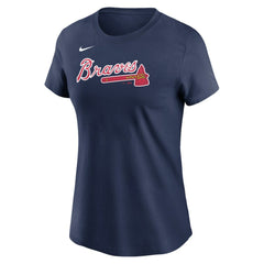 Atlanta Braves Nike Women's Wordmark T-Shirt - Navy - Nike Lifestyle