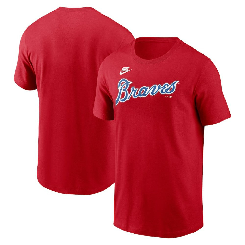 Atlanta Braves Nike Cooperstown Collection Wordmark T-Shirt - Red - Nike Online