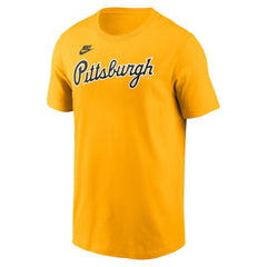 Pittsburgh Pirates Nike Cooperstown Collection Wordmark T-Shirt - Gold - Nike Discount