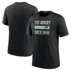 Arizona Diamondbacks Nike Cooperstown Collection Local Stack Tri-Blend T-Shirt - Heather Black - Nike Sale