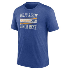 Seattle Mariners Nike Cooperstown Collection Local Stack Tri-Blend T-Shirt - Heather Royal - Nike Online