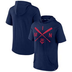Minnesota Twins Fanatics Iconic Rebel Short Sleeve Hooded Top - Navy - Fanatics on Sale