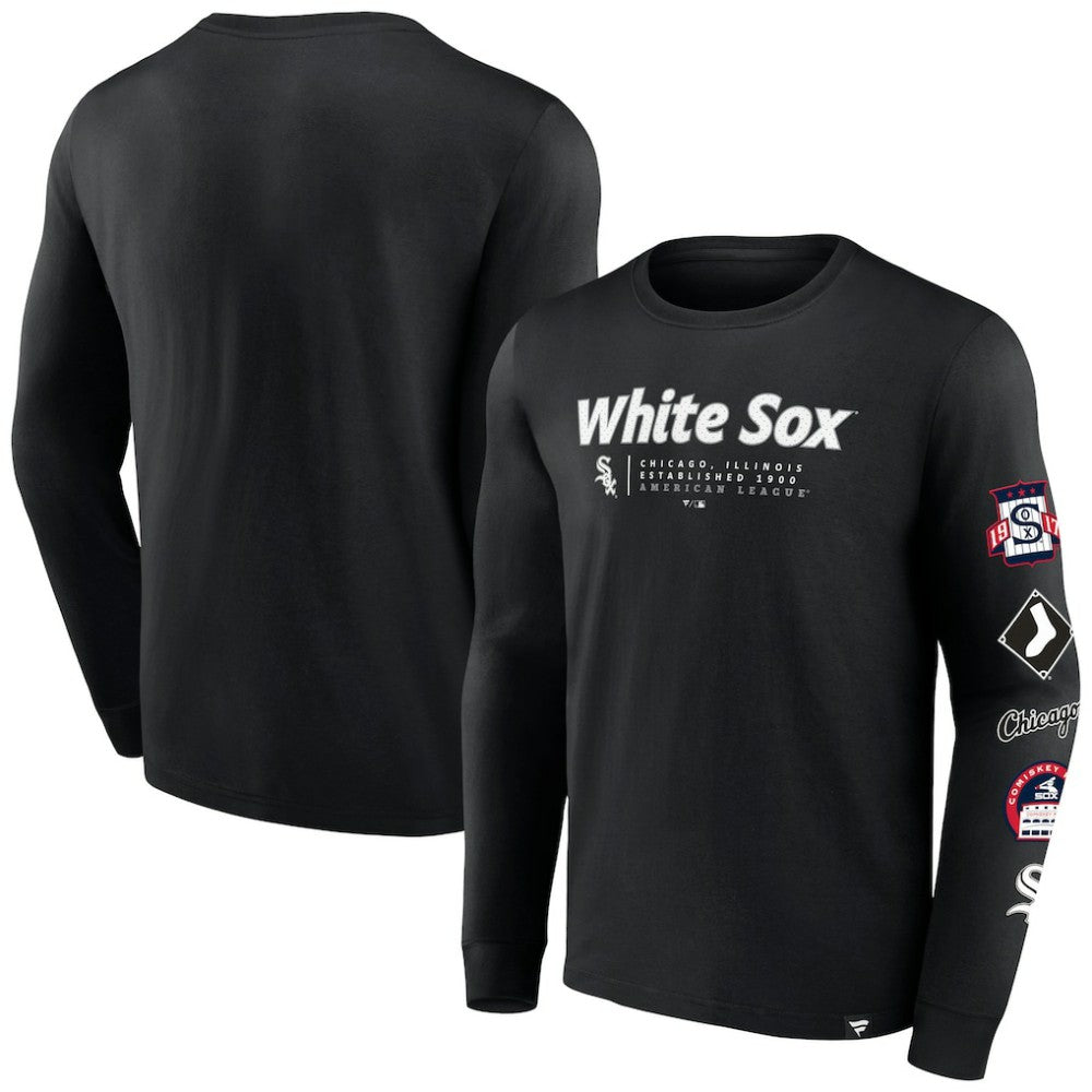 Chicago White Sox Fanatics Strike the Goal Long Sleeve T-Shirt - Black - Fanatics Lifestyle