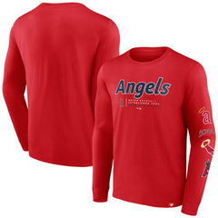 Los Angeles Angels Fanatics Strike the Goal Long Sleeve T-Shirt - Red - Fanatics Discount