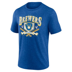 Milwaukee Brewers Fanatics Home Team Tri-Blend T-Shirt - Heather Royal - Fanatics Discount