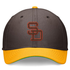 San Diego Padres Nike Cooperstown Collection Rewind Swooshflex Performance Hat - Brown/Gold - Nike Online