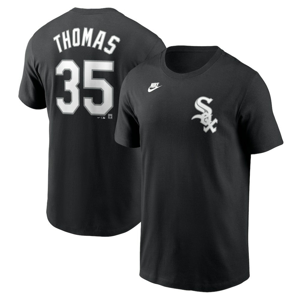 Frank Thomas Chicago White Sox Nike Cooperstown Collection Fuse Name & Number T-Shirt - Black - Nike Sale
