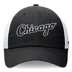 Chicago White Sox Nike Wordmark Adjustable Trucker Hat - Black - Nike Discount