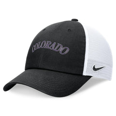 Colorado Rockies Nike Wordmark Adjustable Trucker Hat - Black - Nike Sale