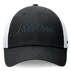 Miami Marlins Nike Wordmark Adjustable Trucker Hat - Black - Nike on Sale