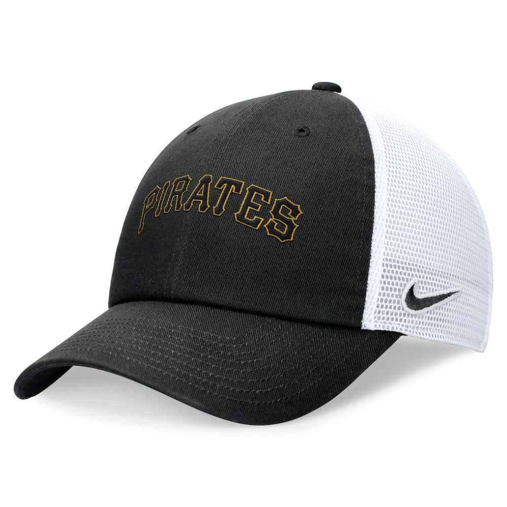 Pittsburgh Pirates Nike Wordmark Adjustable Trucker Hat - Black - Nike Sale