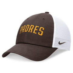 San Diego Padres Nike Wordmark Adjustable Trucker Hat - Brown - Nike Lifestyle