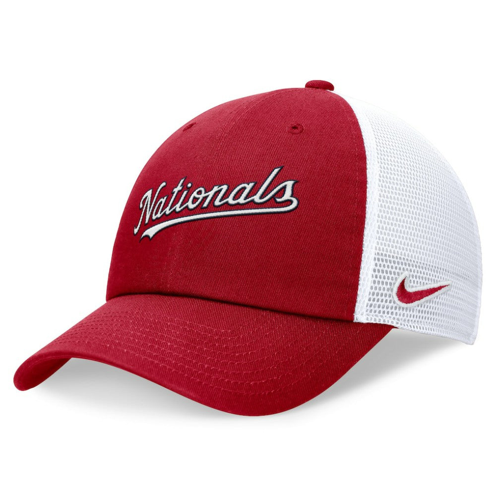 Washington Nationals Nike Wordmark Adjustable Trucker Hat - Red - Nike on Sale