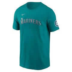 Cal Raleigh Seattle Mariners Nike Fuse Name & Number Inline T-Shirt - Aqua - Nike on Sale