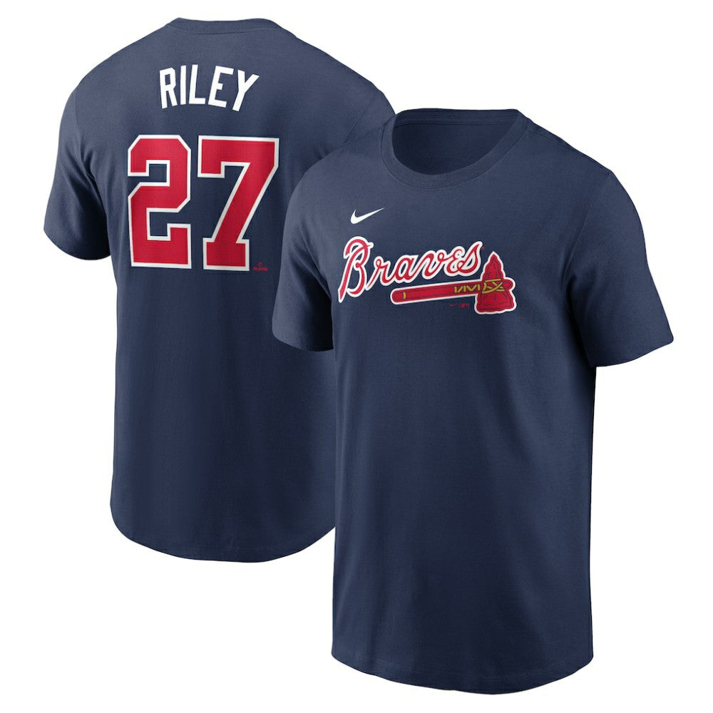 Austin Riley Atlanta Braves Nike Fuse Name & Number T-Shirt - Navy - Nike Discount