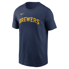 Christian Yelich Milwaukee Brewers Nike Fuse Name & Number T-Shirt - Navy - Nike Online