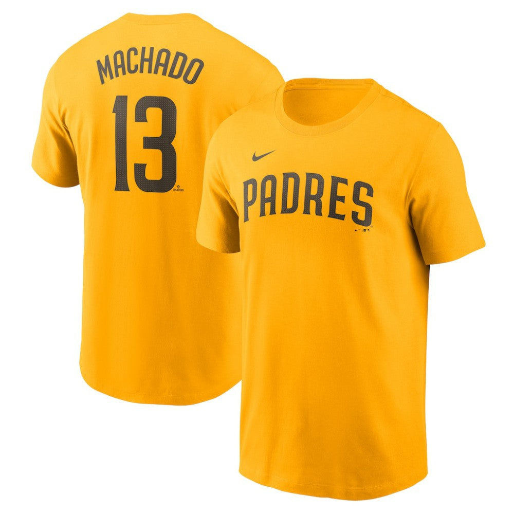 Manny Machado San Diego Padres Nike Fuse Name & Number T-Shirt - Gold - Nike Lifestyle