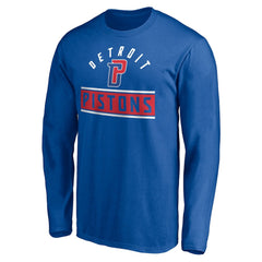 Detroit Pistons Team Arch Knockout Long Sleeve T-Shirt Blue