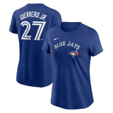Vladimir Guerrero Jr. Toronto Blue Jays Nike Women's Cooperstown Collection Fuse Name & Number T-Shirt - Royal - Nike Lifestyle