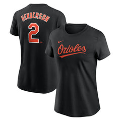 Gunnar Henderson Baltimore Orioles Nike Women's Cooperstown Collection Fuse Name & Number T-Shirt - Black - Nike Discount
